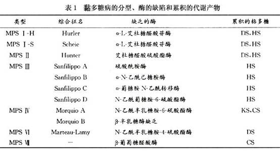 小儿黏多糖贮积症